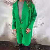 Women's autumn and winter lapel collar long-sleeved casual woolen jacket m302006