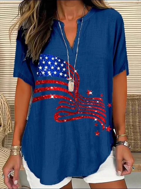 Loose printing round neck casual large size pullover women's clothing T m301359