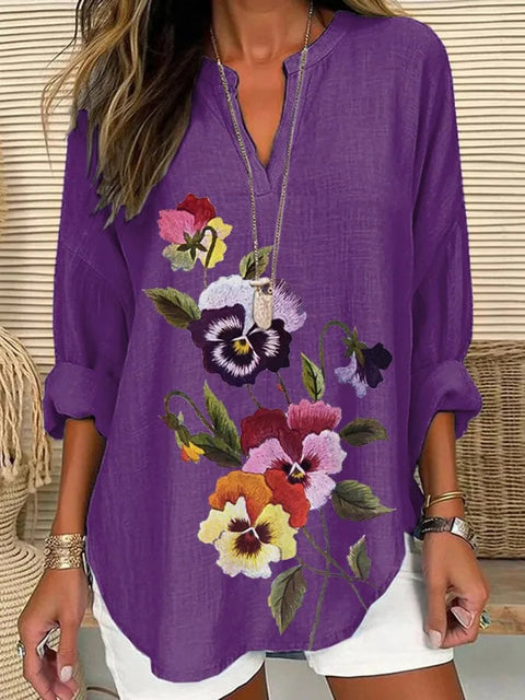 Loose printing round neck casual large size pullover women's clothing T m301359