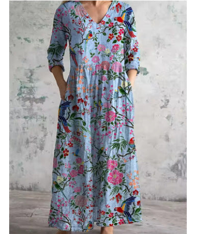 3D print summer urban casual loose dress women m301037