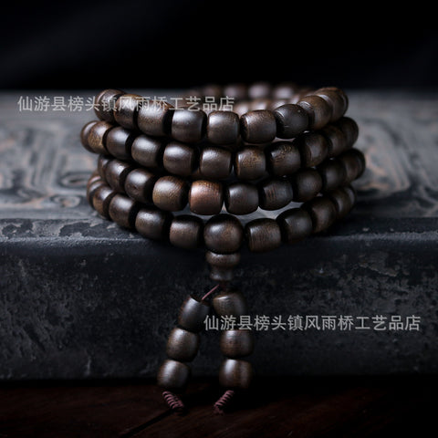Agarwood Black Qinan High Oil Submerged High Quality Wooden Agarwood Bracelet 108 Buddha Beads Barrel Beads Hand Jewelry m3331277