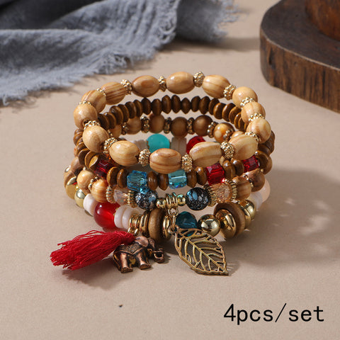 New Bohemian Bracelet Creative Tassel Multi-layer Beaded Bracelet m3331286
