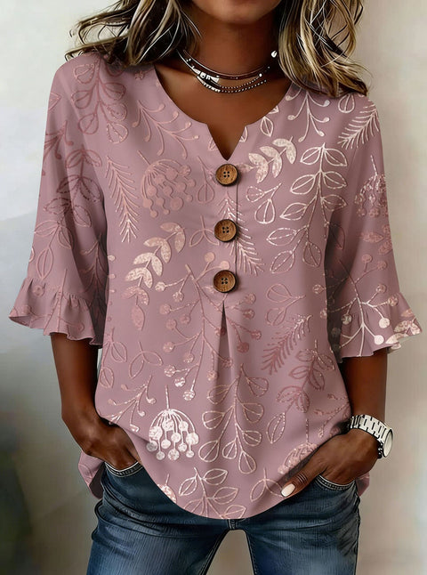 Digital printing sweet and cute T-shirt lace sleeve m302842