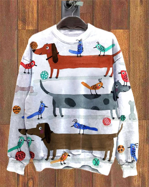 Casual floral 3D printed crew neck sweater m302127