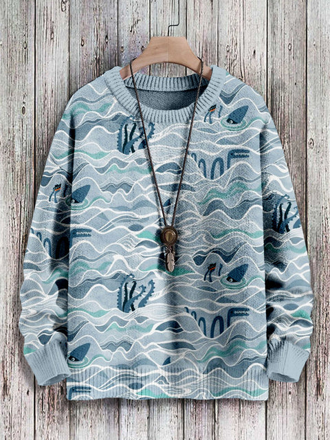 Casual floral 3D printed crew neck sweater m302127