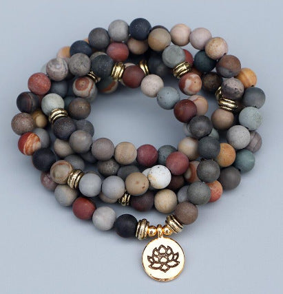 Black Gallstone Elastic Bracelet Skull Pendant Natural Turquoise Tiger Eye Tassel Crystal Volcanic Stone Beaded Bracelet m3331320