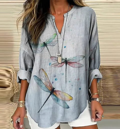 Loose printing round neck casual large size pullover women's clothing T m301359