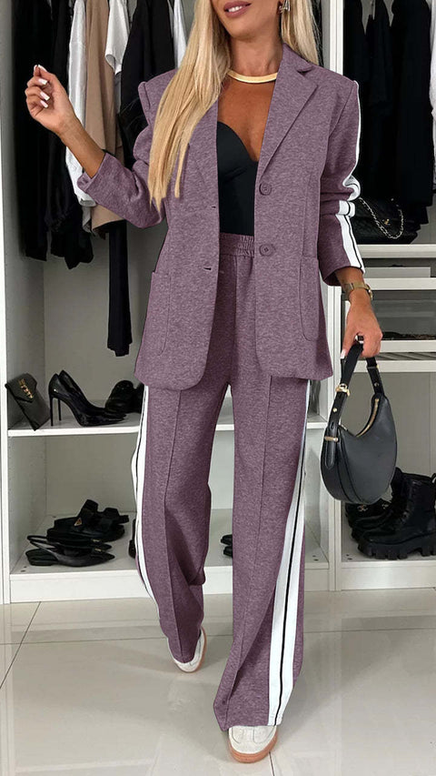 Autumn and winter women's long-sleeved lapel casual suit suit m301577