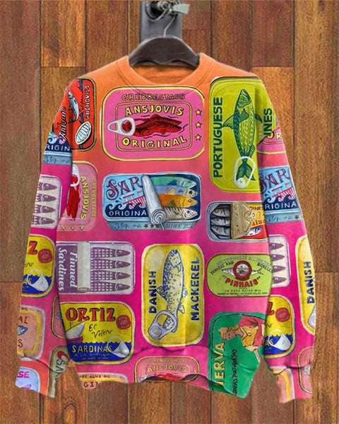 Casual floral 3D printed crew neck sweater m302127