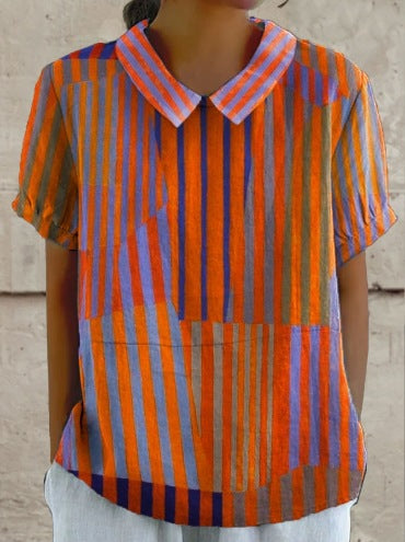 Summer wind short-sleeved printed pullover m301619