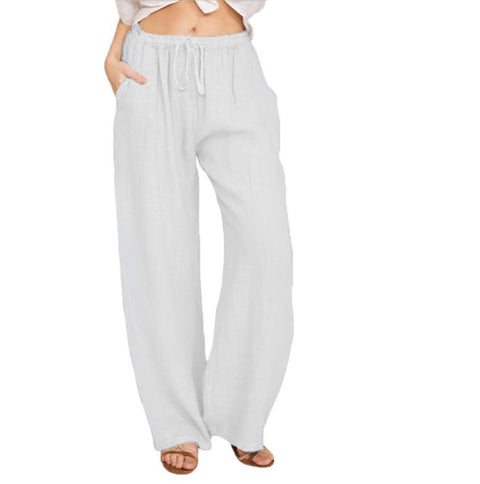 Casual cotton and linen loose yoga trousers for women m301569