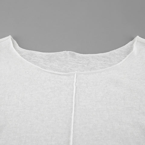 crew neck knitted bottoming shirt women's simple fashion splicing inside with white long-sleeved top women's clothing m301821