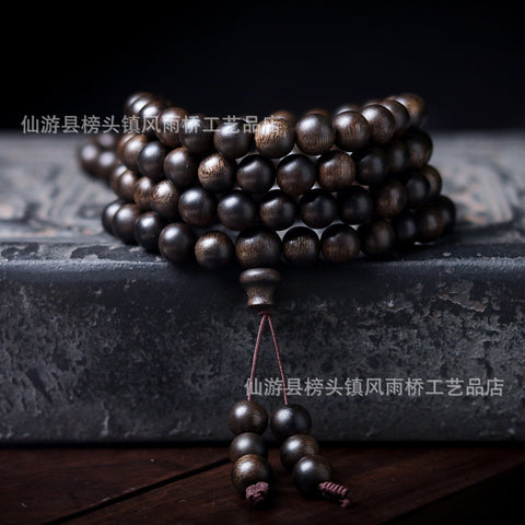 Agarwood Black Qinan High Oil Submerged High Quality Wooden Agarwood Bracelet 108 Buddha Beads Barrel Beads Hand Jewelry m3331277