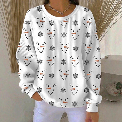 Loose outer wear lazy wind snowflake Christmas tree mix and match casual commuter sweater m302121