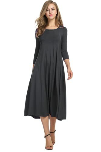 Autumn and winter dress solid color fashion big swing dress m302776