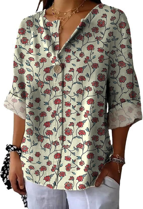 Fashion Women's Coconut Button Long Sleeve Shirt m302752