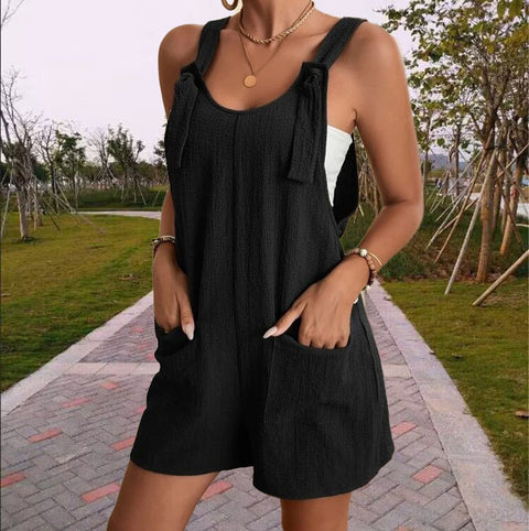 Fashion suspender shorts jumpsuit overalls women's m301065