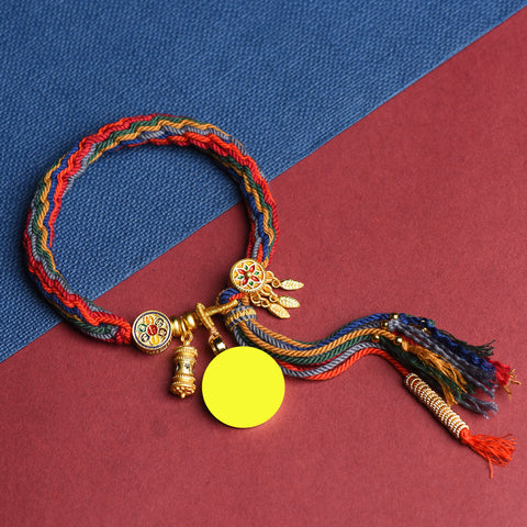 Hand-woven Tibetan hand rope Zakiram hand rope Green Tara fifth master thangka bracelet Tibetan hand rope female m3331256