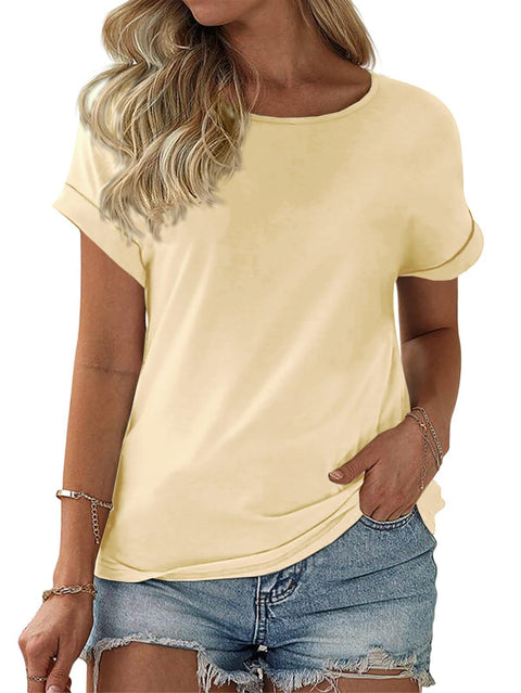 Color matching crew neck versatile casual women's top m302620