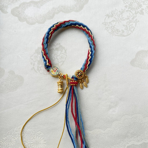 Hand-woven Tibetan hand rope Zakiram hand rope Green Tara fifth master thangka bracelet Tibetan hand rope female m3331256