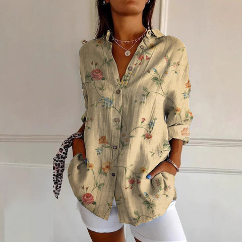 European and American trend long-sleeved shirt printing 3D shirt floral pattern m301726