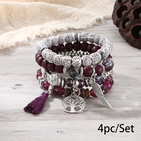 New Bohemian Bracelet Creative Tassel Multi-layer Beaded Bracelet m3331286