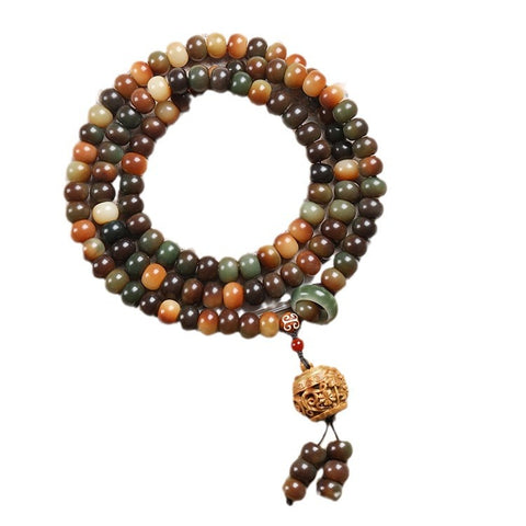 Dunhuang Feitian 108 Bodhi Seed Buddha Bead Bracelet Wentian White Jade Bodhi Seed Chinese Male Rosary Bead Female Wenwan Handheld M3331306