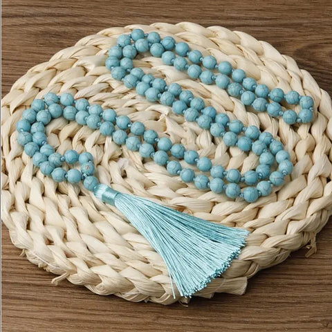 108 semi-precious stones meditation tree of life pendant necklace m3331275