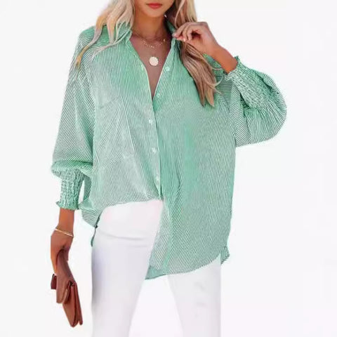 Long Sleeve Loose Shirt Casual Women's Clothing New Pocket Shirt Top m301376