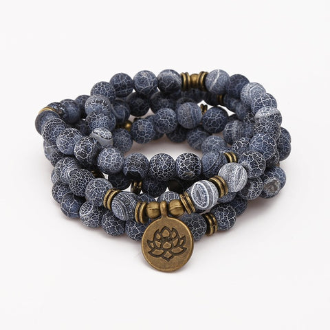 8Mm new Amazon bracelet 108 Buddha beads lotus multi-circle bracelet tree of life pendant item sweater chain m3331309