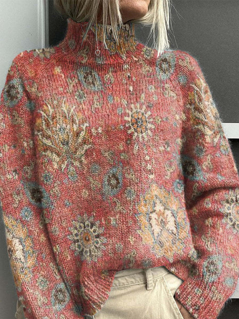 Christmas abstract print casual cape jacket cardigan sweater m302114