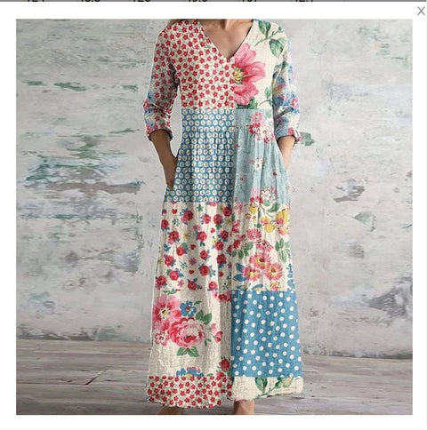 3D printing Amazon European and American summer casual loose long-sleeved dress m301729