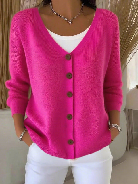 Imitation sweater women's European and American style new loose v-neck long-sleeved cardigan m301888