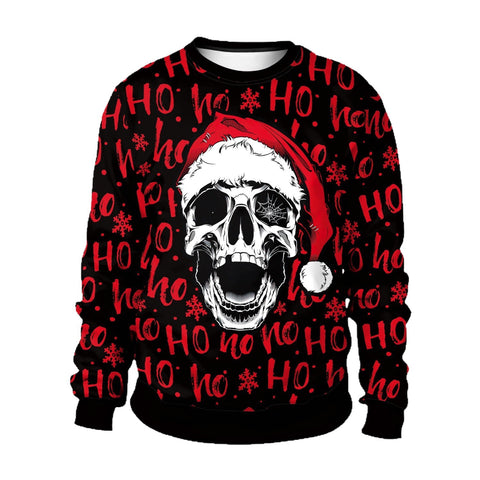 Christmas Halloween New Men's and Women's Crew Neck Sweater 3D Digital Printing Couple Pack m301586
