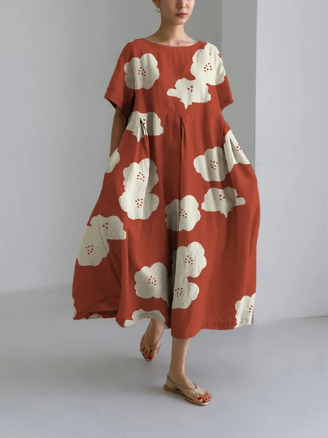 Linglong Linen Short Sleeve Women's Dress M300183