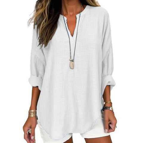 Women's summer small V-neck long-sleeved casual temperament T-shirt long-sleeved m301363