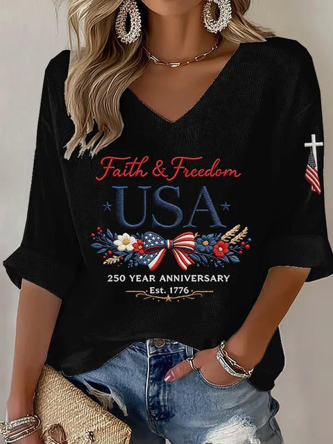 Summer V-neck short-sleeved top 3D digital printing women's casual short-sleeved m302655