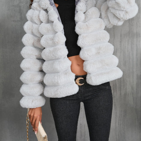 Imitation fur jacket short female versatile ins wind m302146