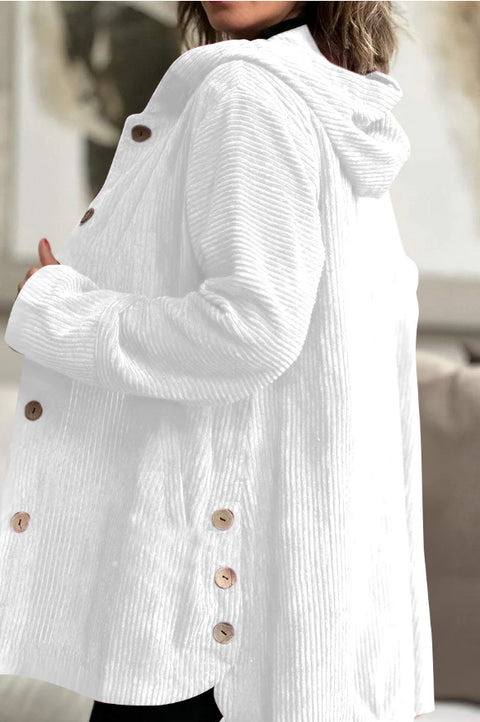 Autumn and winter hooded loose women's corduroy casual jacket m301672