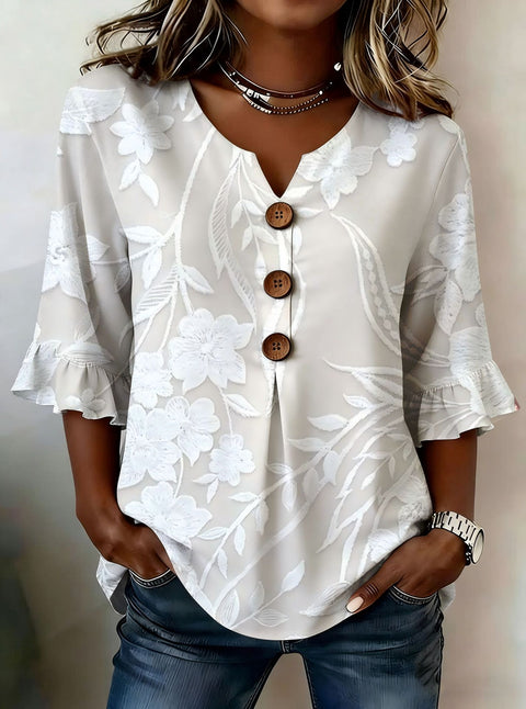 Digital printing sweet and cute T-shirt lace sleeve m302842