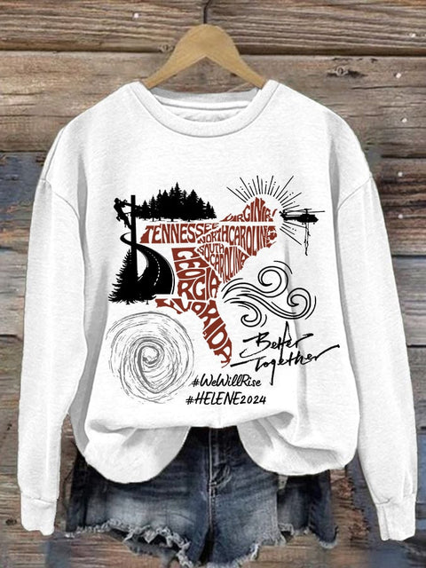 Casual floral 3D printed crew neck sweater m302127