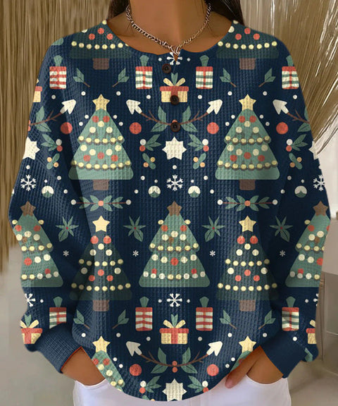 New retro 3D digital printing three-button stand-up collar Polo sweater m302116