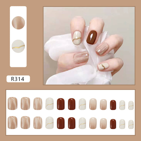 Wear Detachable Nude Smudge Nail Sticker Fake Nail M5010560