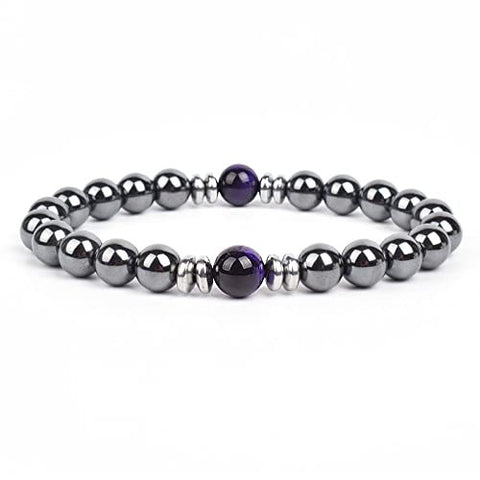 Black Gallstone Elastic Bracelet Skull Pendant Natural Turquoise Tiger Eye Tassel Crystal Volcanic Stone Beaded Bracelet m3331320