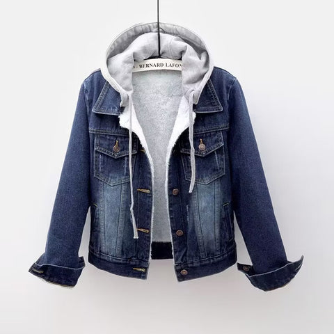 Winter velvet new cotton clothes loose Korean version denim fur collar thickened jacket women's m301671