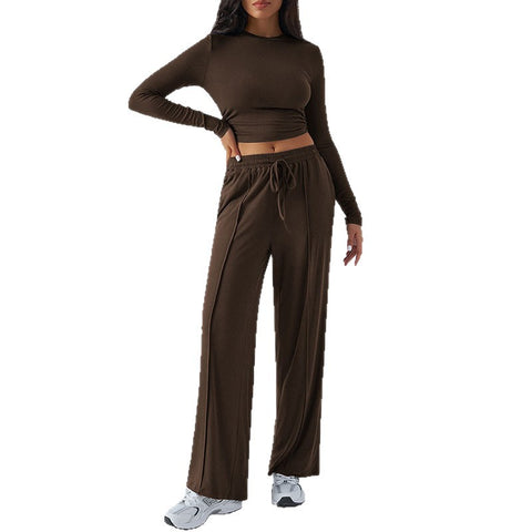 long-sleeved wide-leg pants sportswear loose for multiple occasions m301806