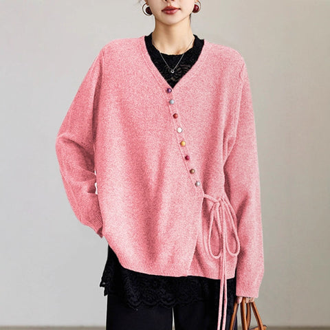 Popular cardigan wool sweater women's loose top jacket m301995