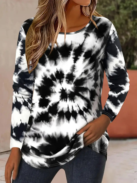 Fashion loose high-quality casual versatile colorful long-sleeved crew neck T-shirt m301757