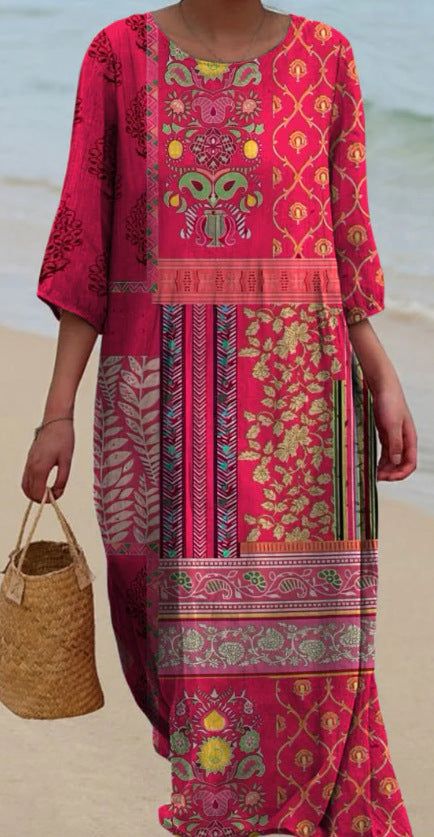 Floral pattern 3D personalized seven-point long-sleeved girls summer loose m301075