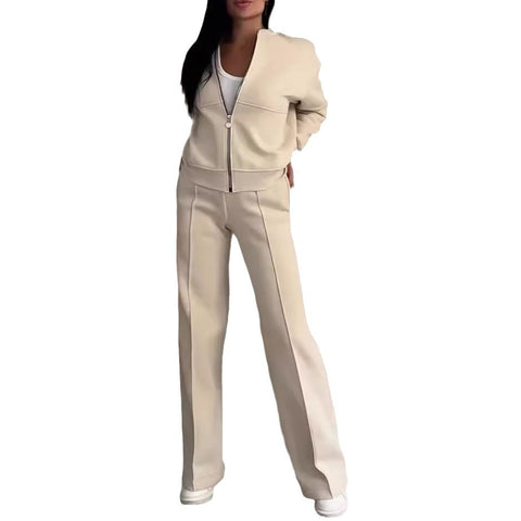 Winter velvet women's suit women's solid color sweater casual suit m301676